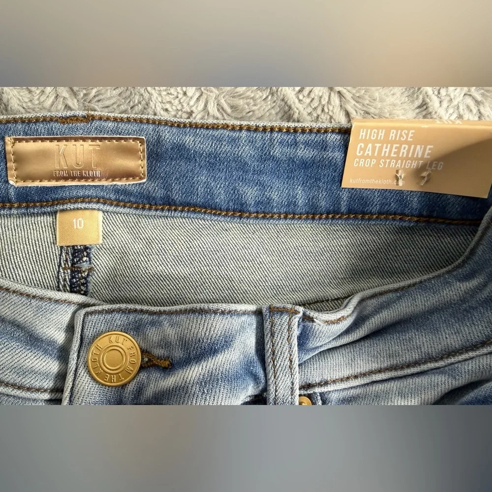 NWT Kut from the Kloth Catherine High Rise Crop Straight Jeans size 10 - Picture 5 of 7